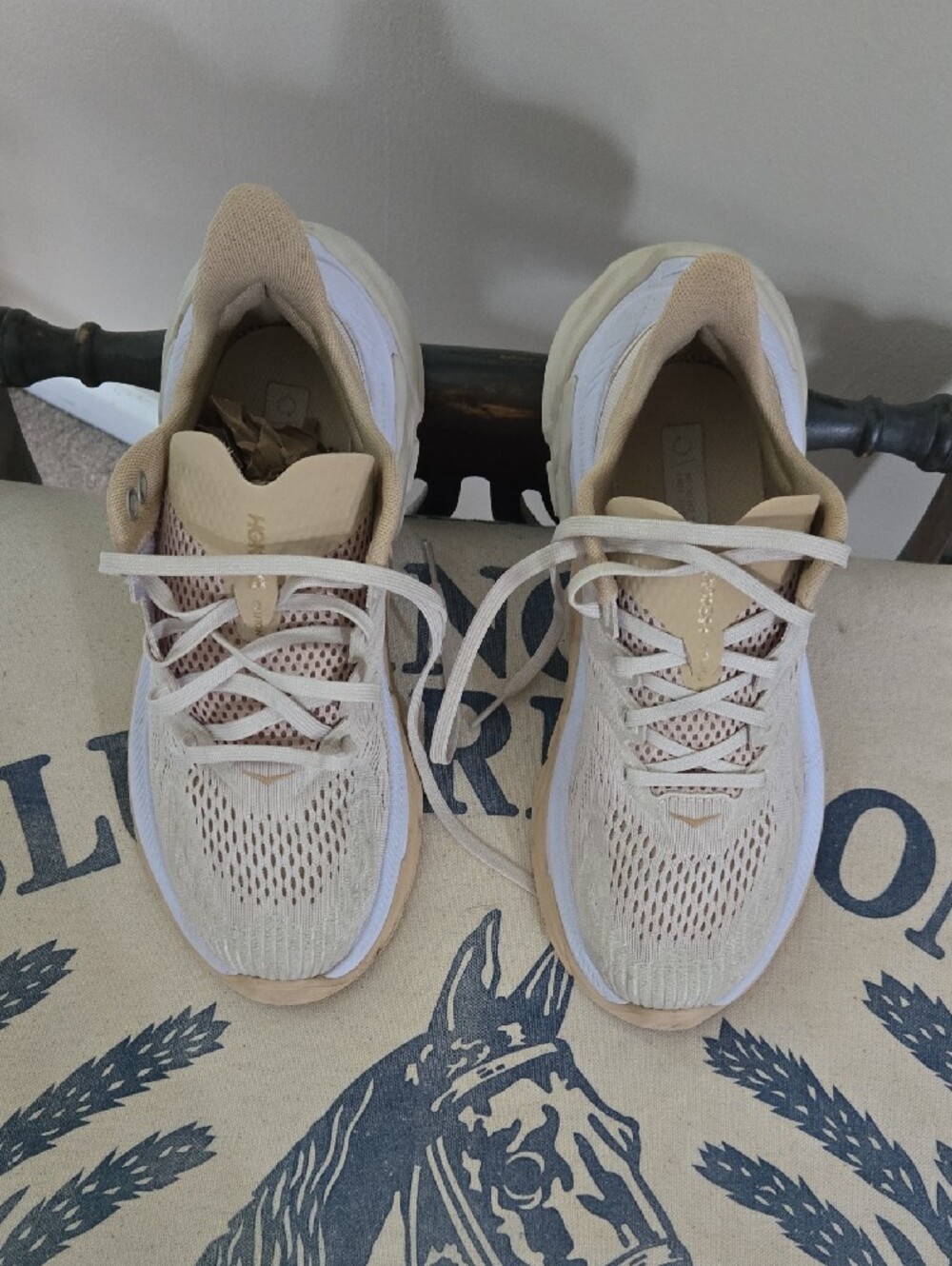 Hoka Clifton Edge Women's Running Shoes in Almond Milk/ Beige - Picture 7 of 7